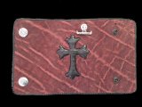 Python Traditional Cross Inlay Elephant Long Wallet