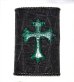 画像1: Crocodile Flank Cross Inlay Elephant Short Wallet (1)