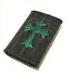 画像4: Crocodile Flank Cross Inlay Elephant Short Wallet