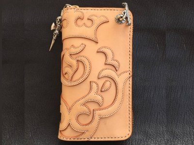 画像20: Atelier Mark Overlay Saddle Leather Round Zip Wallet (Natural)