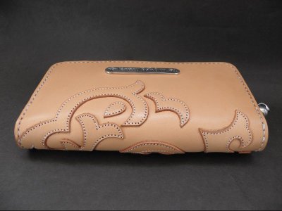 画像4: Atelier Mark Overlay Saddle Leather Round Zip Wallet (Natural)