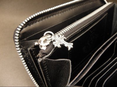 画像6: Atelier Mark Overlay Saddle Leather Round Zip Wallet (Black)