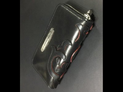 画像4: Atelier Mark Overlay Saddle Leather Round Zip Wallet (Black&Red)