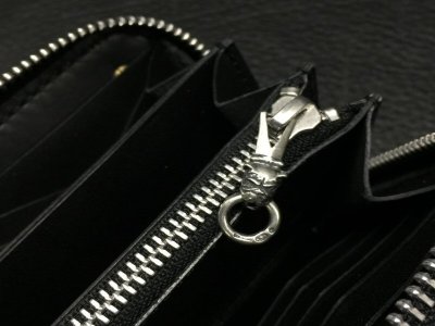 画像5: G&Crown Overlay Saddle Leathe Round Zip Wallet (Black&Blue)