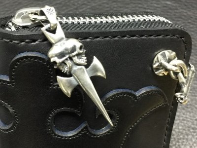 画像12: G&Crown Overlay Saddle Leathe Round Zip Wallet (Black&Blue)