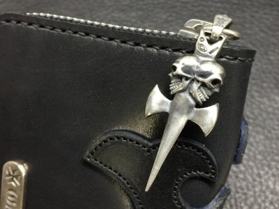 画像6: G&Crown Overlay Saddle Leathe Round Zip Wallet (Black&Blue)