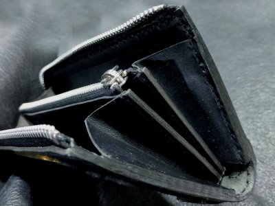 画像6: Atelier Mark Overlay Saddle Leather J -Zipper Wallet (Slim Type・Black)