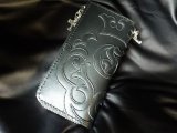 Atelier Mark Overlay Saddle Leather J -Zipper Wallet (Slim Type・Black)