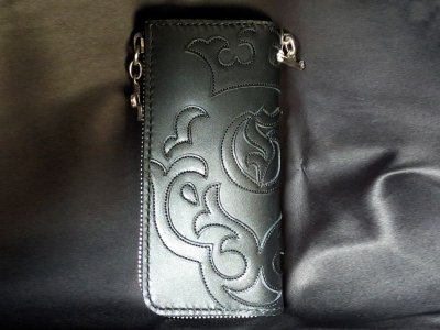 画像2: Atelier Mark Overlay Saddle Leather J -Zipper Wallet (Slim Type・Black)