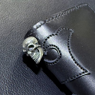 画像8: [現品限り2025年内納品OK] G&Crown Quarter Cross Oval With Crown Atelier Mark Overlay Saddle Leather J-Zipper Wallet(Slim Type・Black)