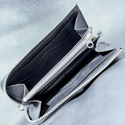 画像7: [現品限り2025年内納品OK] G&Crown Quarter Cross Oval With Crown Atelier Mark Overlay Saddle Leather J-Zipper Wallet(Slim Type・Black)