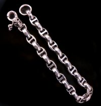 Skull On Clip With Maltese Cross H.W.O & Smooth Anchor Chain Wallet Chain