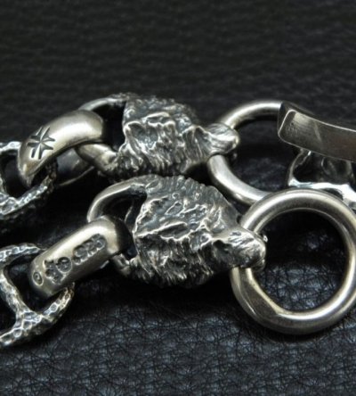 画像7: Snake Keeper With 2Lions & Maltese Cross H.W.O Chiseled Anchor Links Wallet Chain