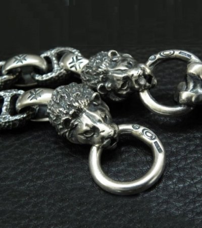 画像20: Snake Keeper With 2Lions & Maltese Cross H.W.O Chiseled Anchor Links Wallet Chain
