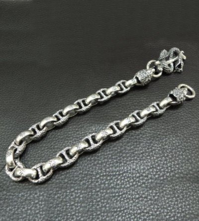 画像4: Snake Keeper With 2Lions & Maltese Cross H.W.O Chiseled Anchor Links Wallet Chain