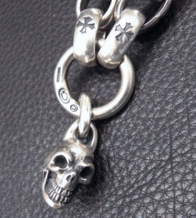 画像5: Skull On Crown Cross Oval Keeper With All H.W.O Links & Single Skull Drop Chain