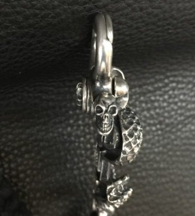 画像5: Snake Born Clip With Single Old Bulldog & 2Skulls Braid Leather Wallet Chain