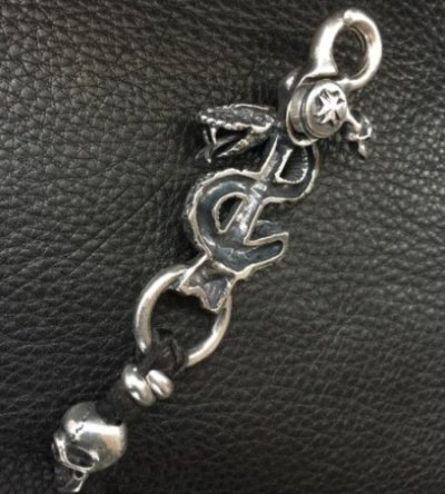 画像4: Snake Born Clip With Single Old Bulldog & 2Skulls Braid Leather Wallet Chain