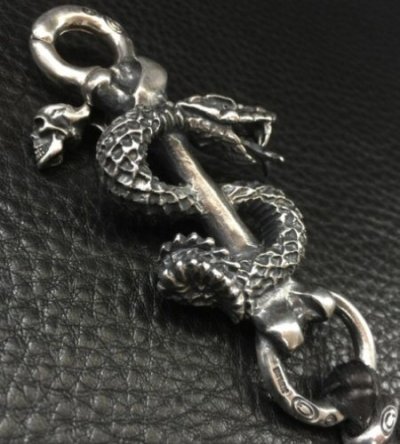 画像3: Snake Born Clip With Single Old Bulldog & 2Skulls Braid Leather Wallet Chain