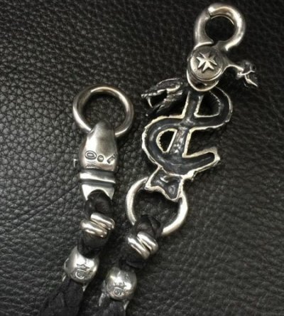 画像16: Snake Born Clip With Single Old Bulldog & 2Skulls Braid Leather Wallet Chain