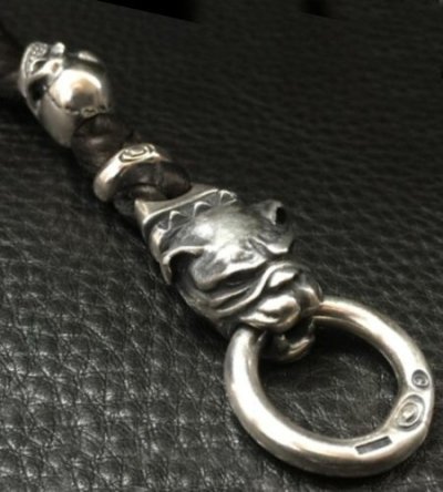 画像13: Snake Born Clip With Single Old Bulldog & 2Skulls Braid Leather Wallet Chain