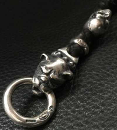 画像12: Snake Born Clip With Single Old Bulldog & 2Skulls Braid Leather Wallet Chain