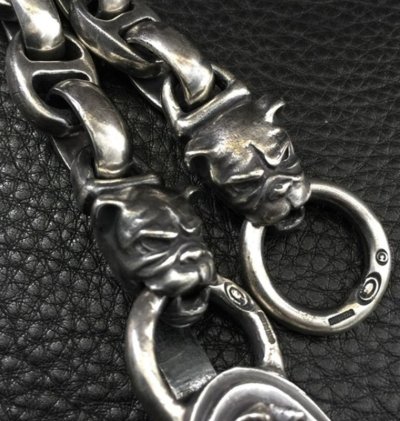 画像7: Sculpted Oval Keeper With 2Bulldogs & Smooth H.W.O , Smooth Anchor Wallet Chain