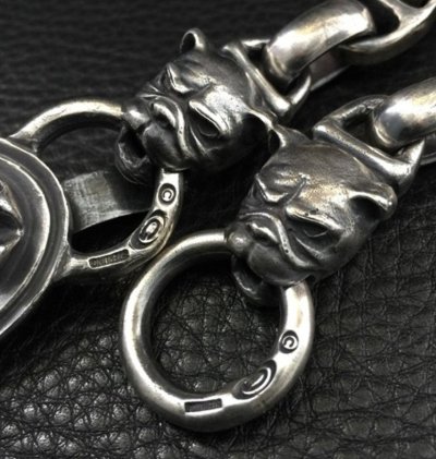 画像8: Sculpted Oval Keeper With 2Bulldogs & Smooth H.W.O , Smooth Anchor Wallet Chain