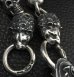 画像11: Skull On Crown Sculpted Oval Keeper With 2Lions & 13Skull Links Wallet Chain