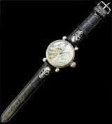 ELIDA Vintage Skeleton Watch With 2Skull Pins Band