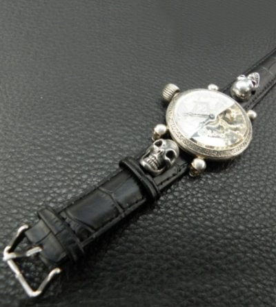 画像12: ELIDA Vintage Skeleton Watch With 2Skull Pins Band