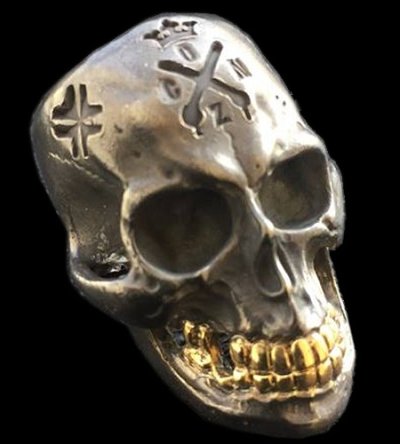 画像1: Xconz Collaboration 18k Gold Teeth Large Skull Ring 3rd generation