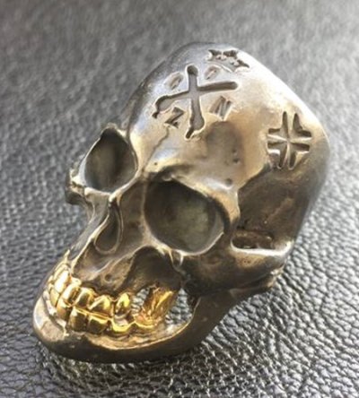 画像2: Xconz Collaboration 18k Gold Teeth Large Skull Ring 3rd generation