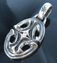 Sculpted Oval With Super CZ DIamond Pendant