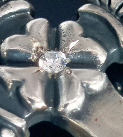 画像12: 1/8 4Heart Crown Long Cross With Super CZ DIamond Pendant