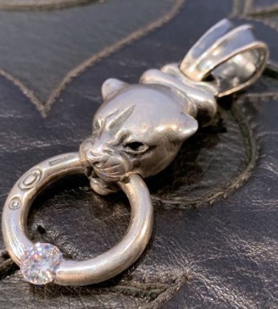 画像8: Long Neck Panther With ZAZA Floating 6.5mm 1Ct  Moissanite O-Ring Pendant