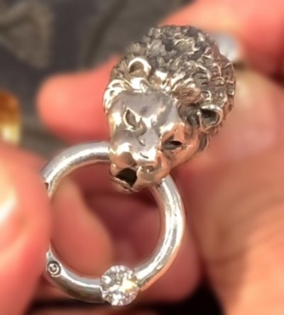画像8: Lion With ZAZA Floating 6mm 1Ct  Moissanite O-Ring Pendant