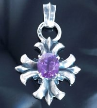 49ct.Purple Kunzite With Grooved Short Cross Pendant