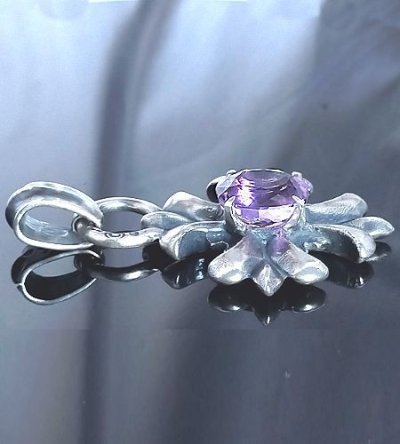 画像5: 49ct.Purple Kunzite With Grooved Short Cross Pendant