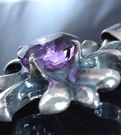 画像12: 49ct.Purple Kunzite With Grooved Short Cross Pendant