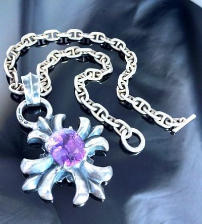 画像20: 49ct.Purple Kunzite With Grooved Short Cross Pendant