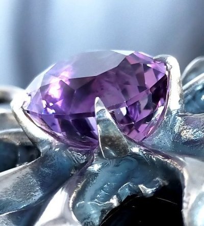 画像7: 49ct.Purple Kunzite With Grooved Short Cross Pendant