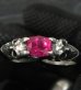 画像13: Pink Sapphire Devil Skull Triangle Wire Bangle 2Finger Ring