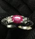 画像11: Pink Sapphire Devil Skull Triangle Wire Bangle 2Finger Ring