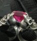 画像9: Pink Sapphire Devil Skull Triangle Wire Bangle 2Finger Ring