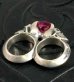 画像3: Pink Sapphire Devil Skull Triangle Wire Bangle 2Finger Ring
