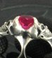 画像14: Pink Sapphire Devil Skull Triangle Wire Bangle 2Finger Ring