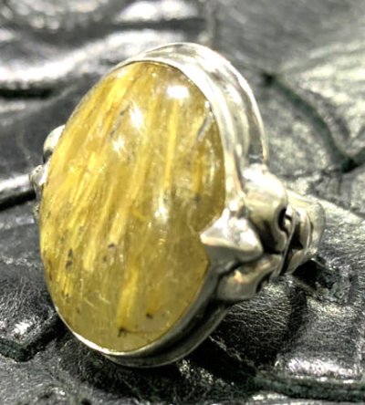 画像1: Golden Rutilelated Yellow Quartz Zaza Ring