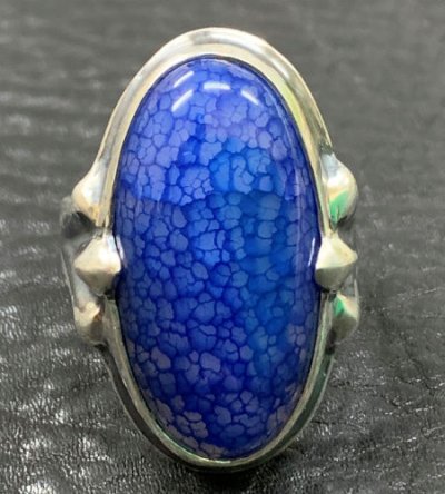画像1: Dark Blue Agate Zaza Ring