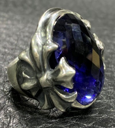 画像1: Facet Cut Blue Sapphire Zaza Ring